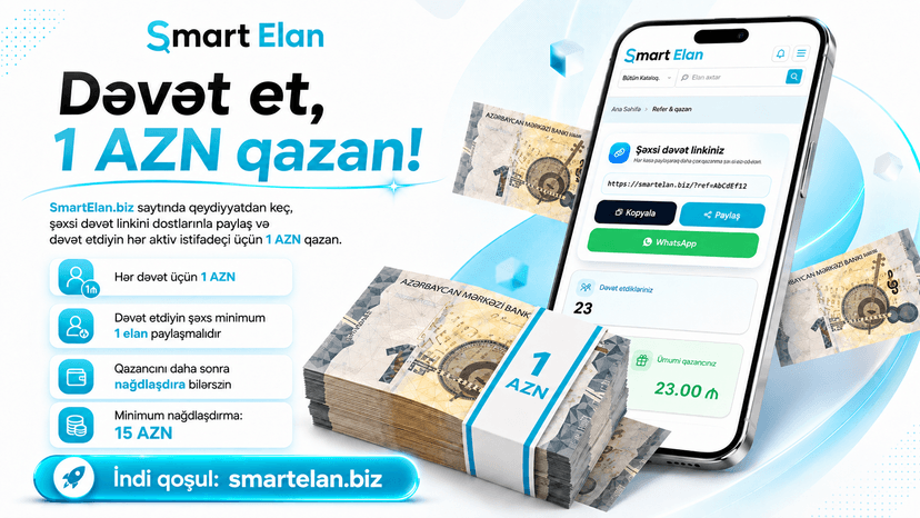SmartElan-da “Paylaş, Qazan” sistemi — dostunu dəvət et, hər aktiv istifadəçiyə görə 1 ₼ qazan